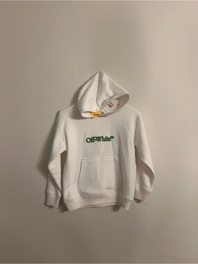 Off-White White Hoodie with Green Logo